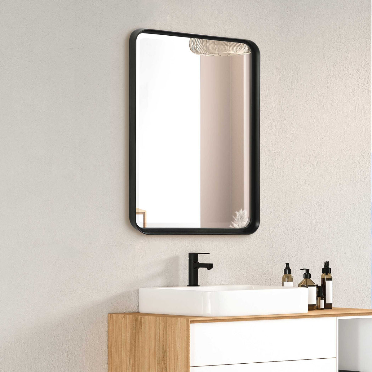 Croften Black Vanity Mirror