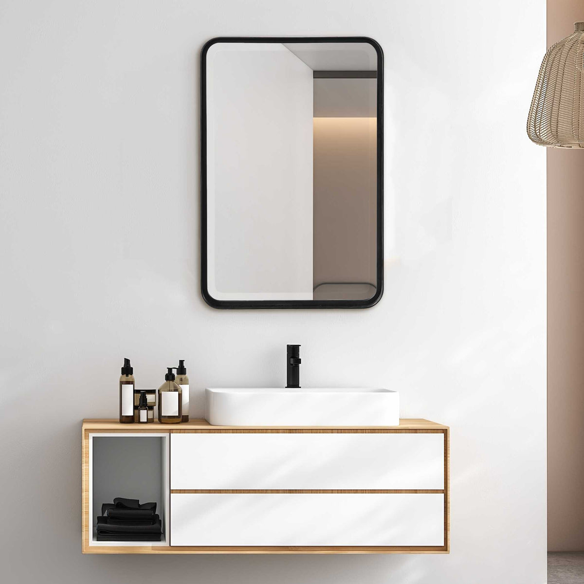 Croften Black Vanity Mirror