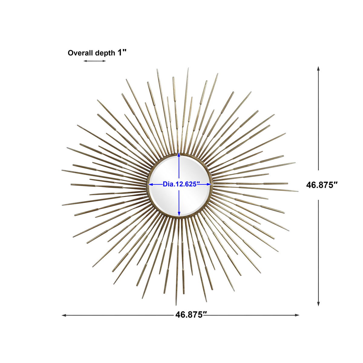 Golden Rays Starburst Mirror