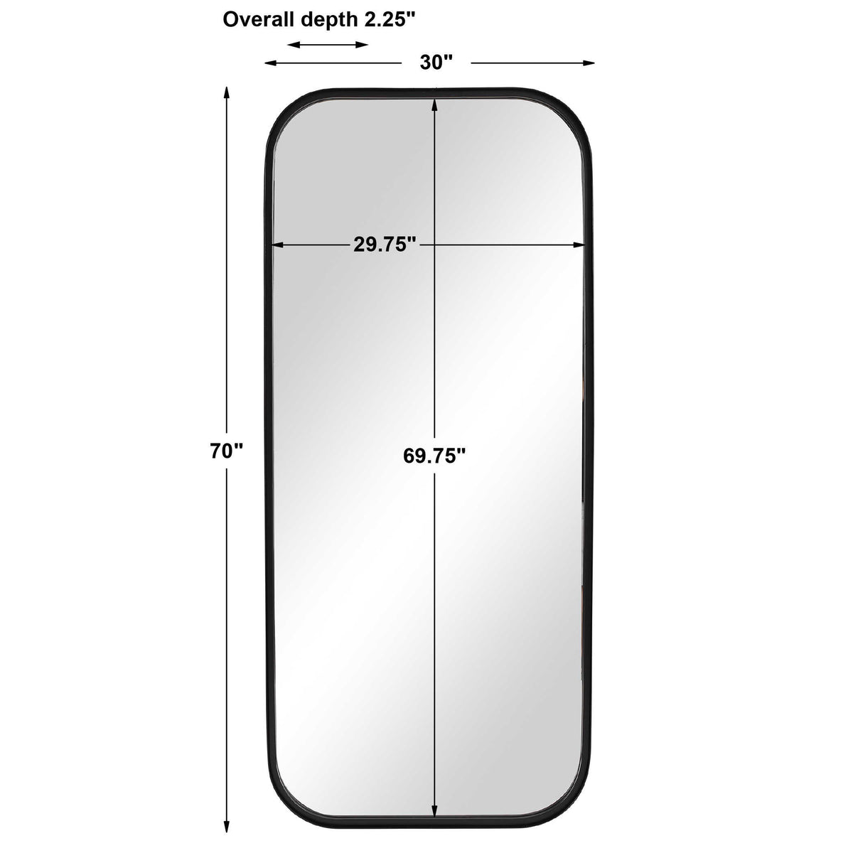 Concord Black Tall Iron Mirror