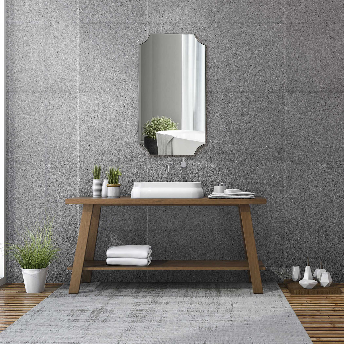 Lennox Scalloped Corner Mirror