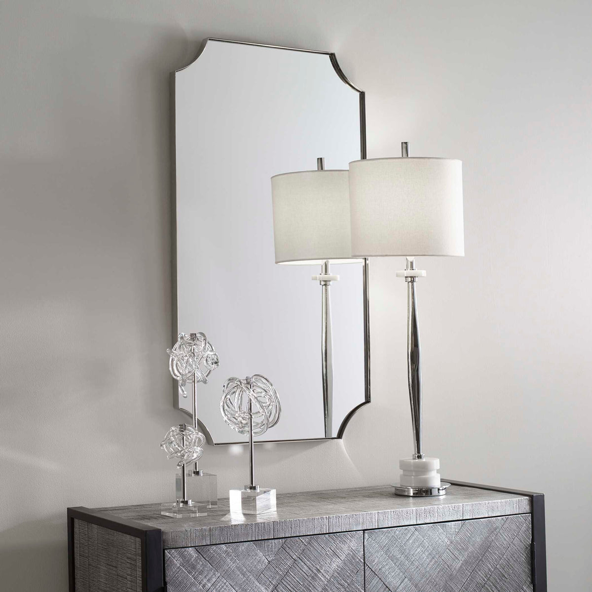 Lennox Scalloped Corner Mirror