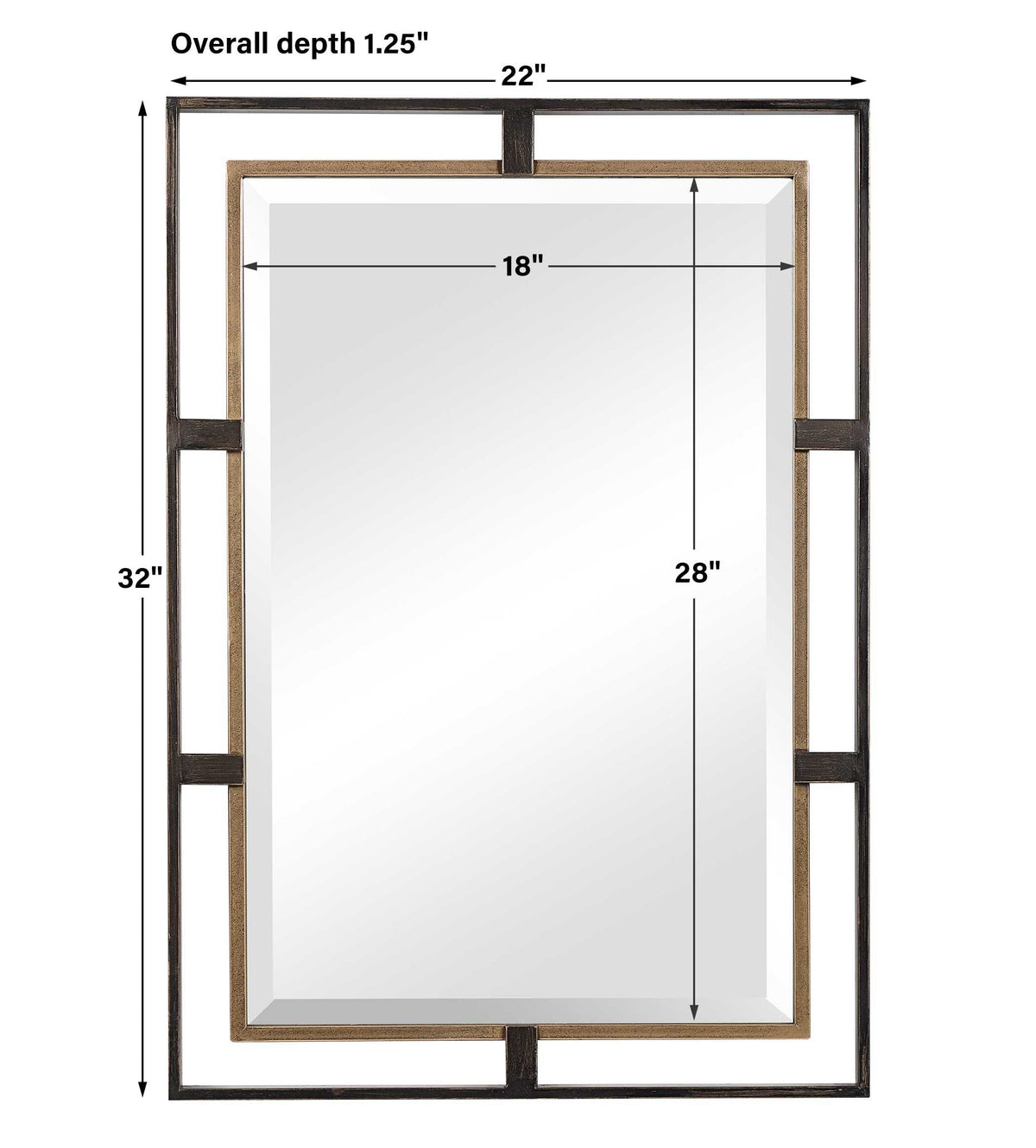 Carrizo Gold & Bronze Rectangle Mirror