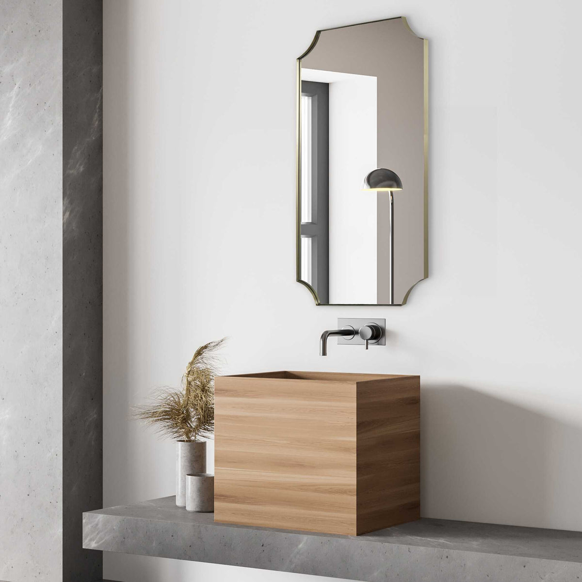 Lennox Scalloped Corner Mirror
