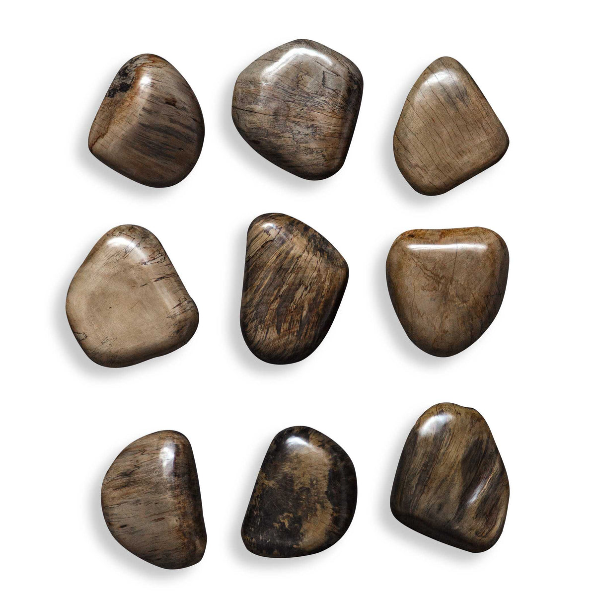 Pebbles Walnut Wood Wall Decor Set/9