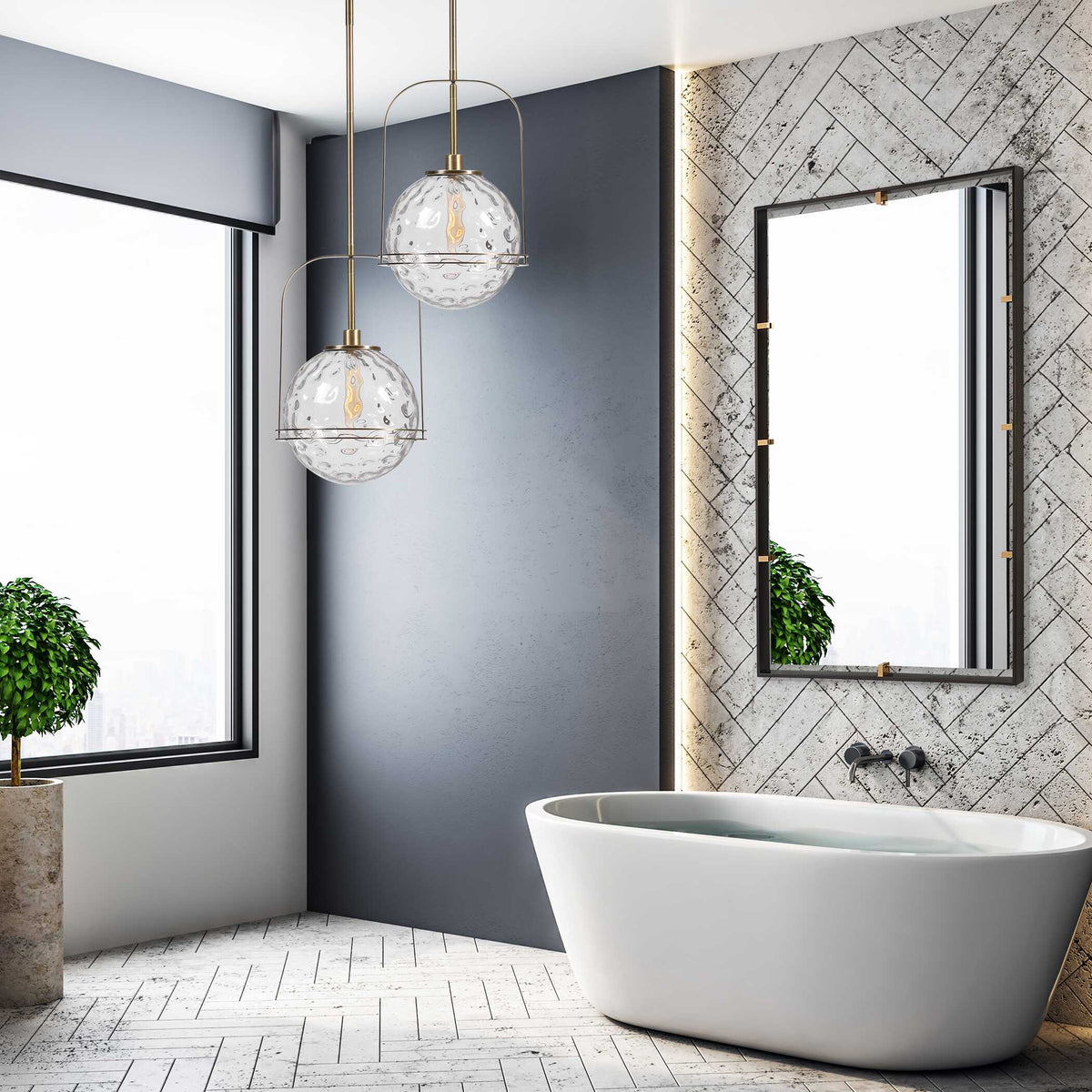 Egon Rectangular Bronze Mirror
