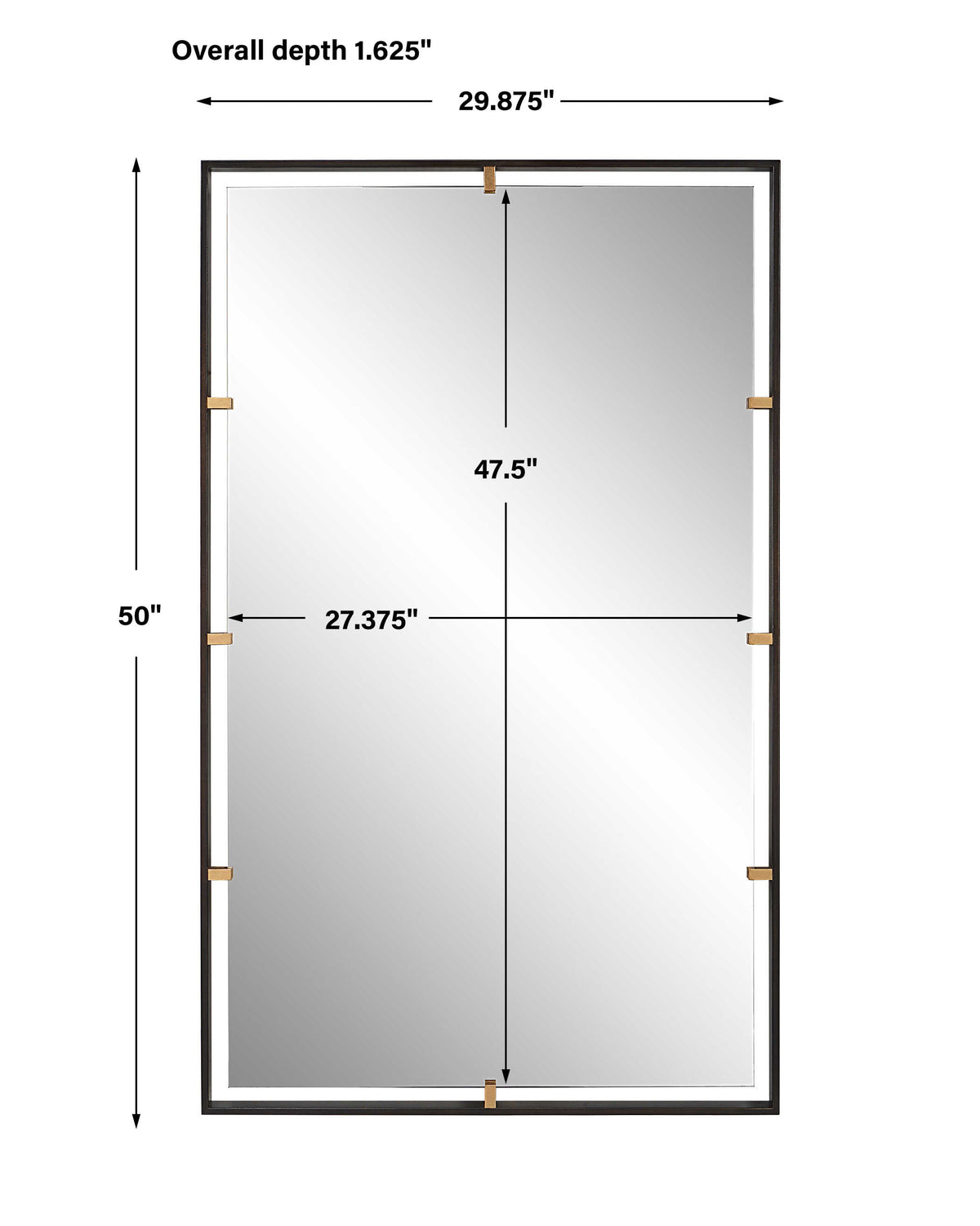 Egon Rectangular Bronze Mirror