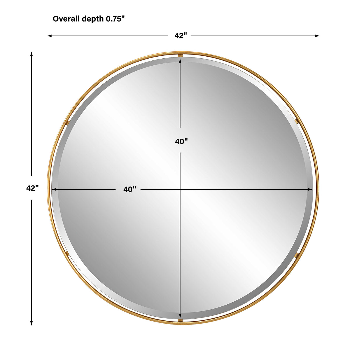 Canillo Gold Round Mirror