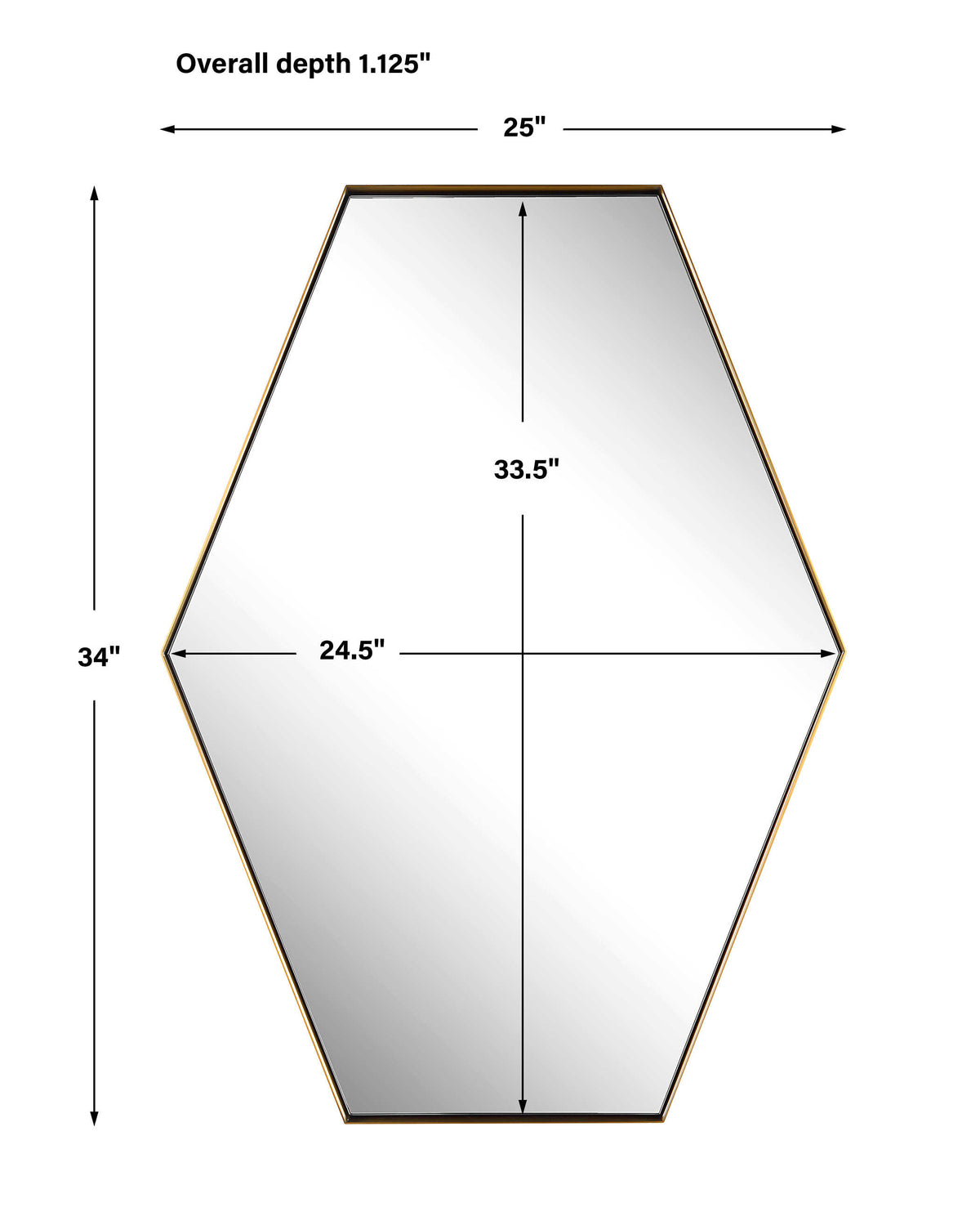 Ankara Brass Hexagon Mirror