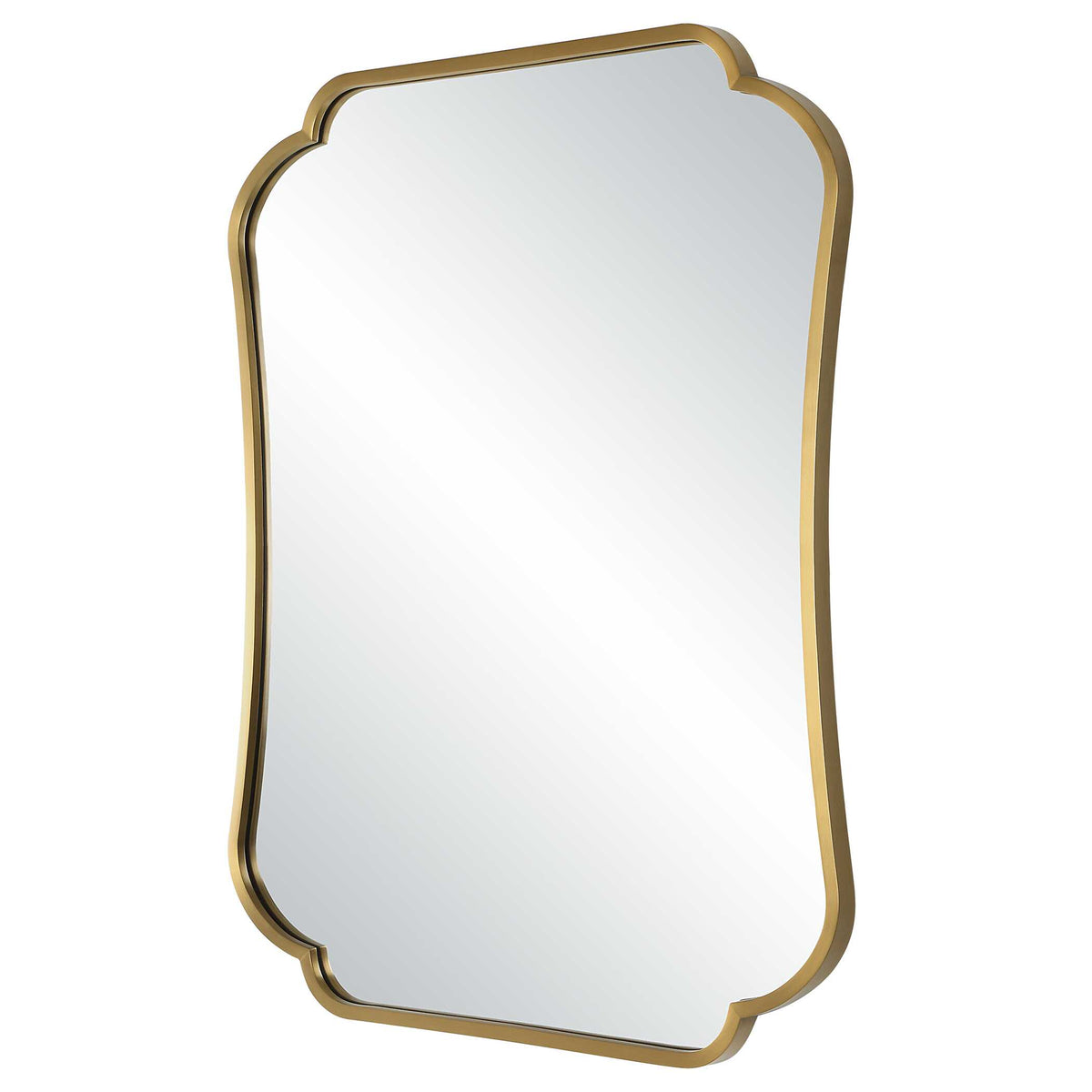Athena Brushed Brass Mirror