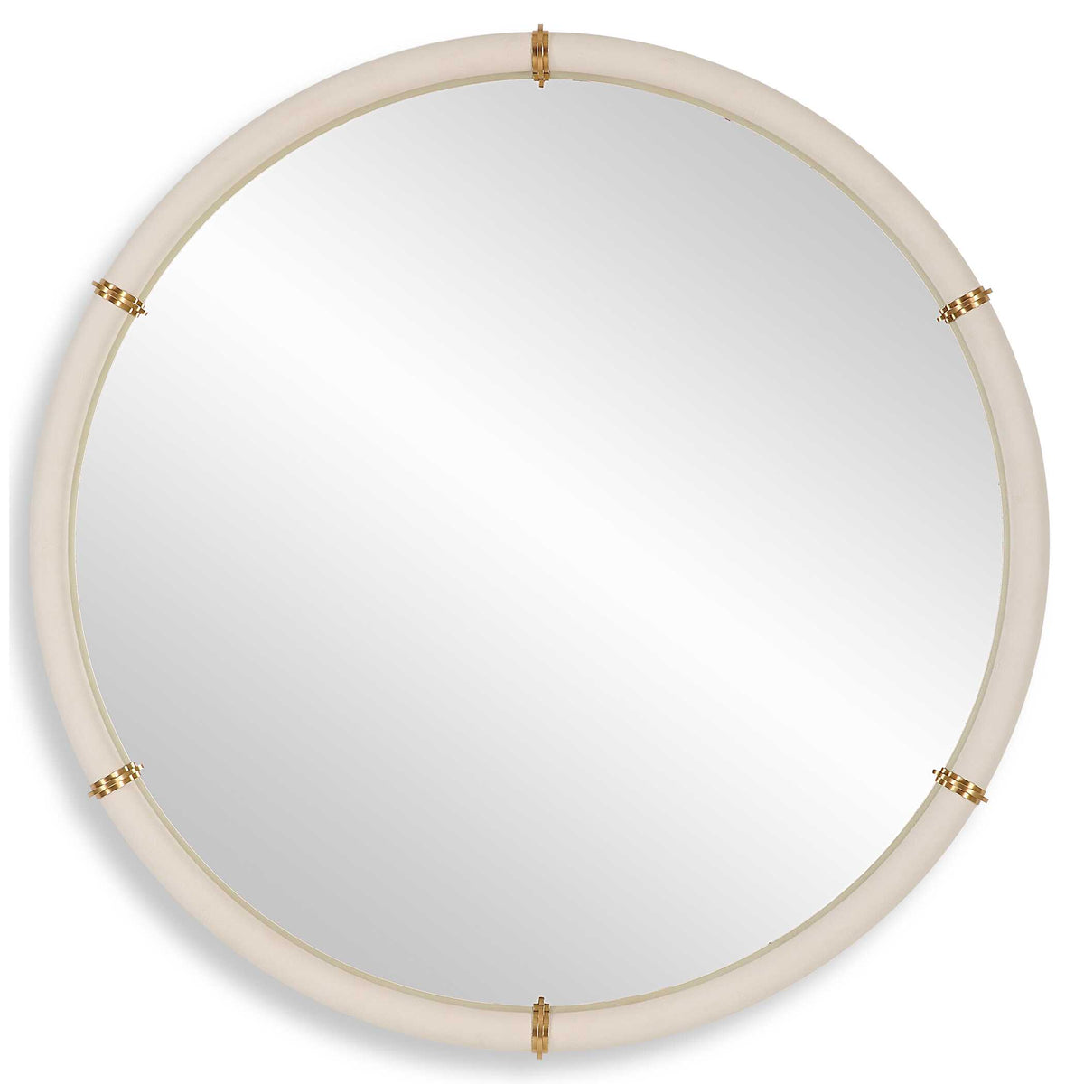 Cyprus White Round Mirror