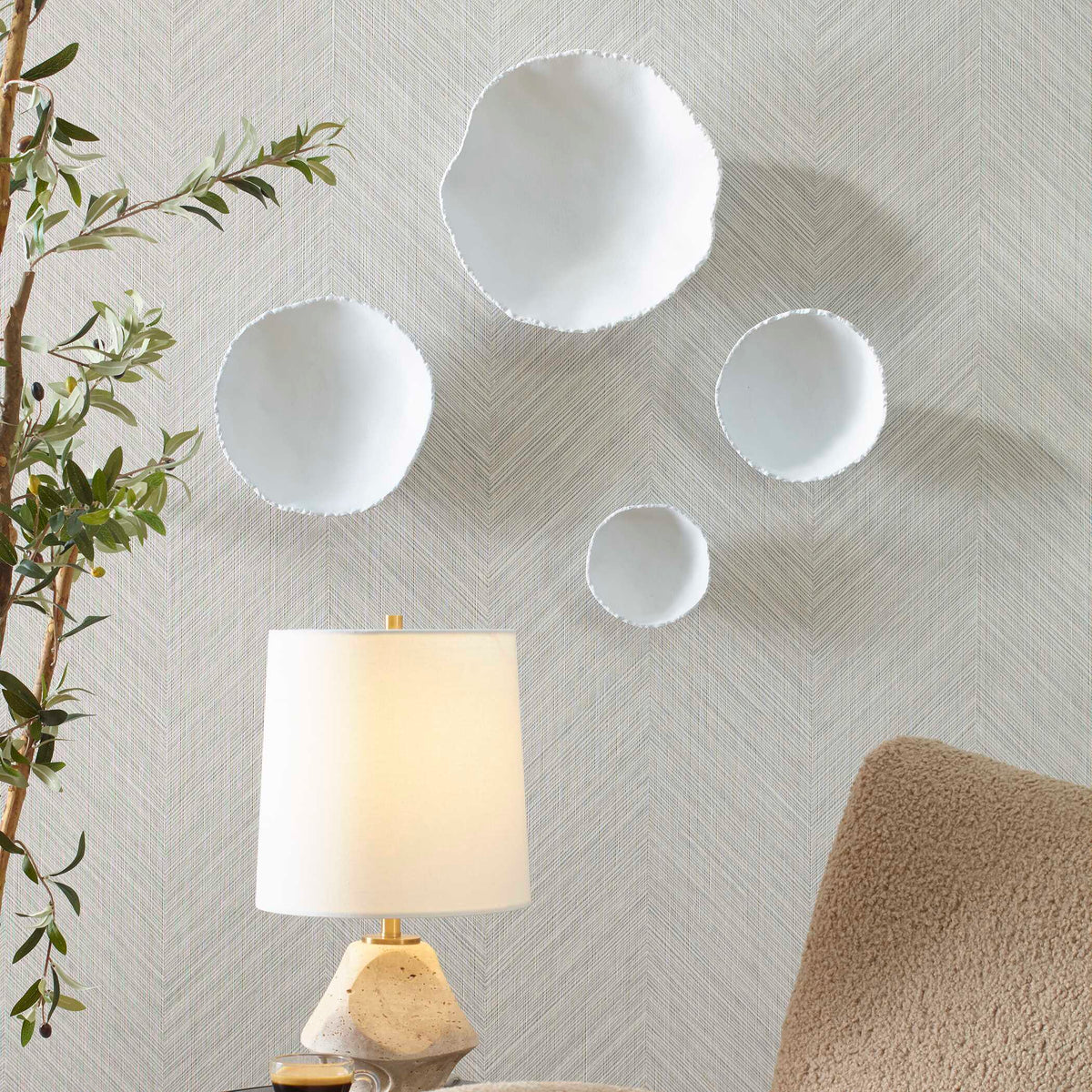 Lucky Coins White Metal Wall Bowls Set/4
