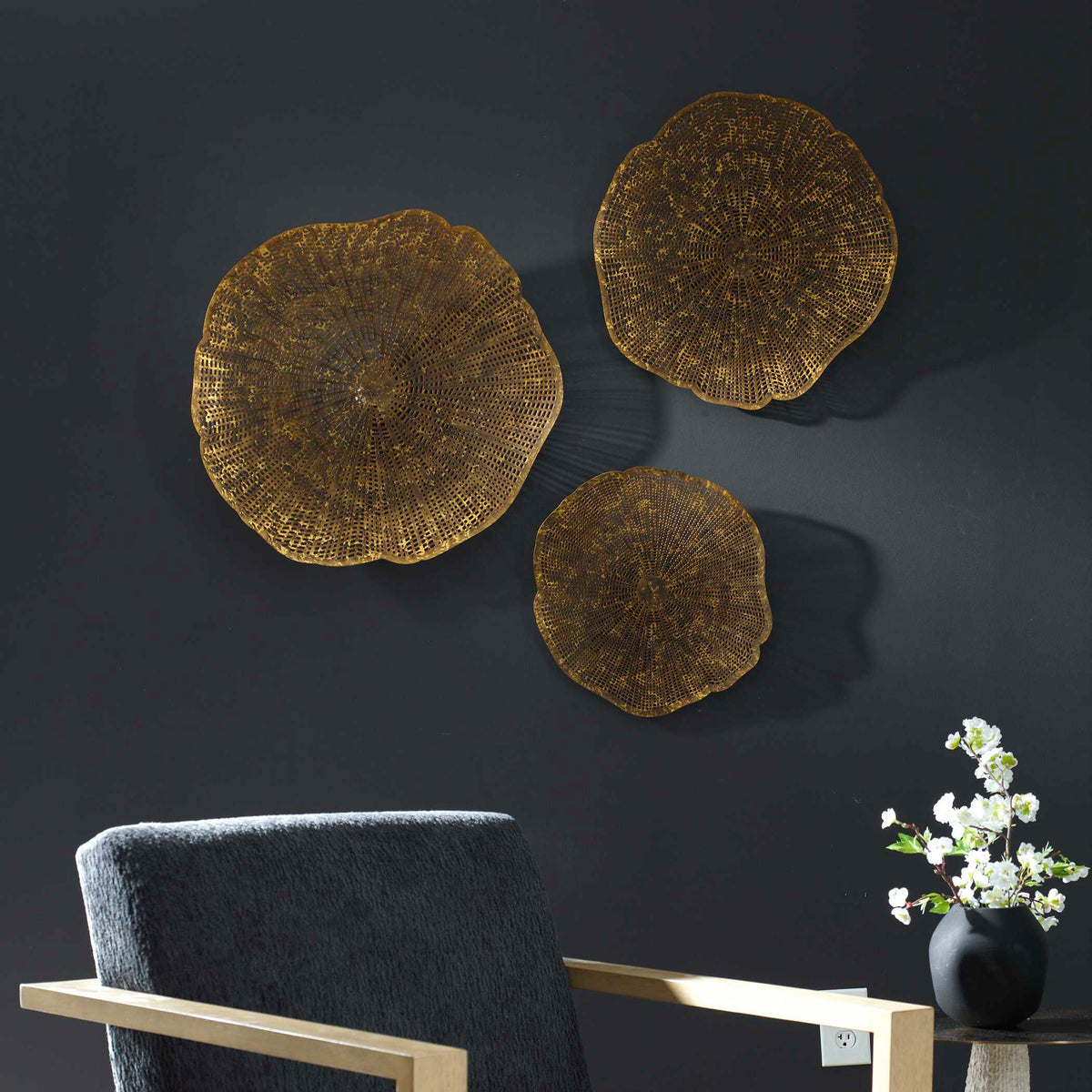 Radiance Gold Metal Wall Decor Set/3
