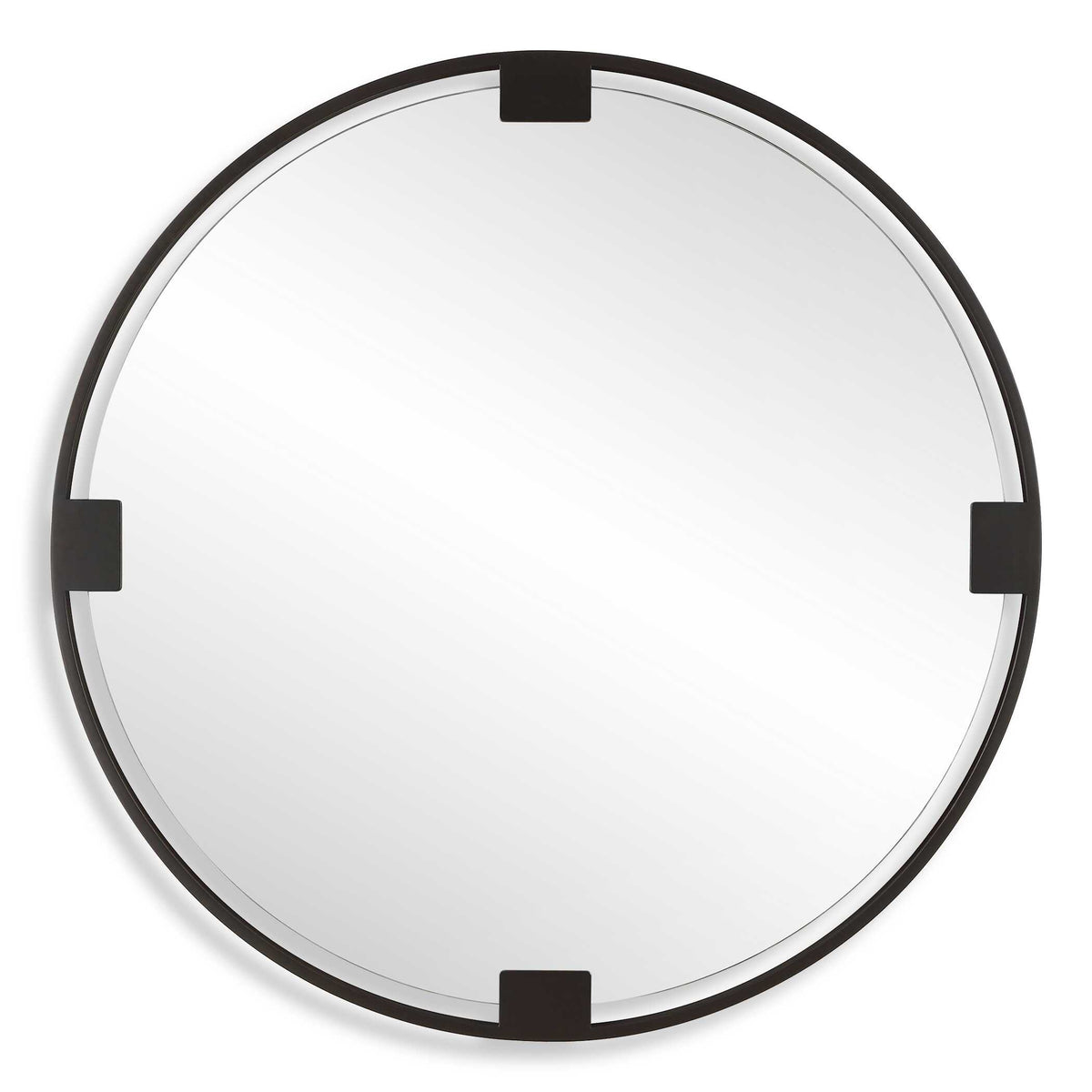 Cornelia Black Round Mirror