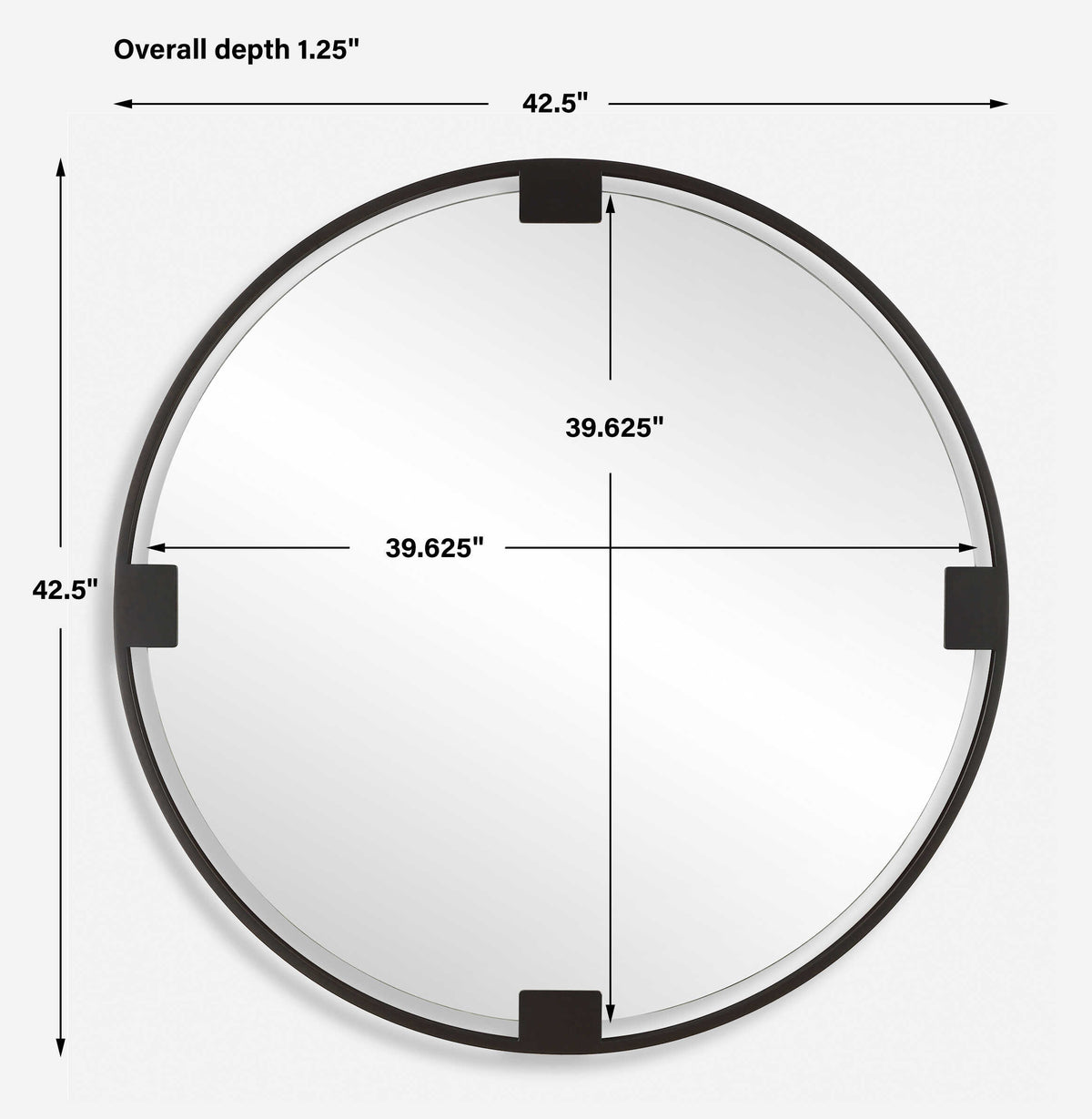 Cornelia Black Round Mirror