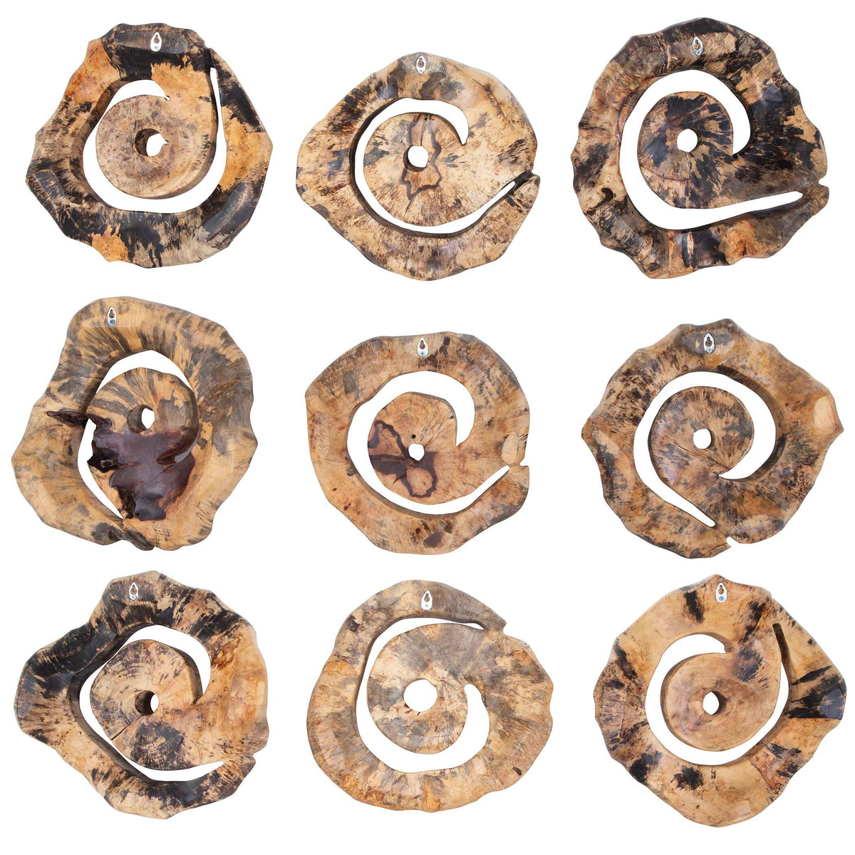 Corkscrew Wood Wall Decor Set/9