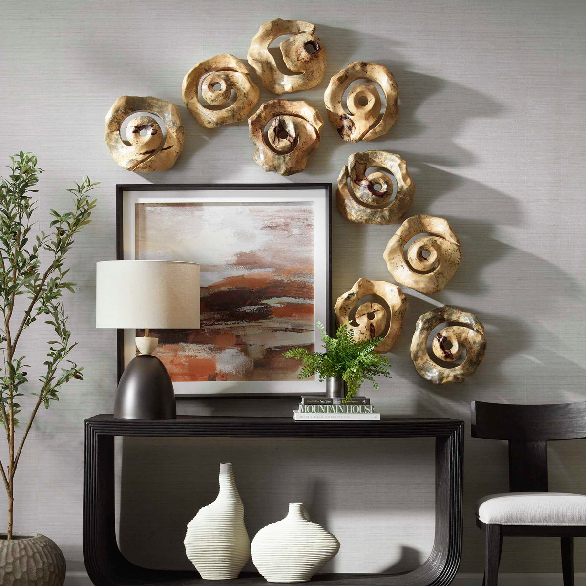 Corkscrew Wood Wall Decor Set/9