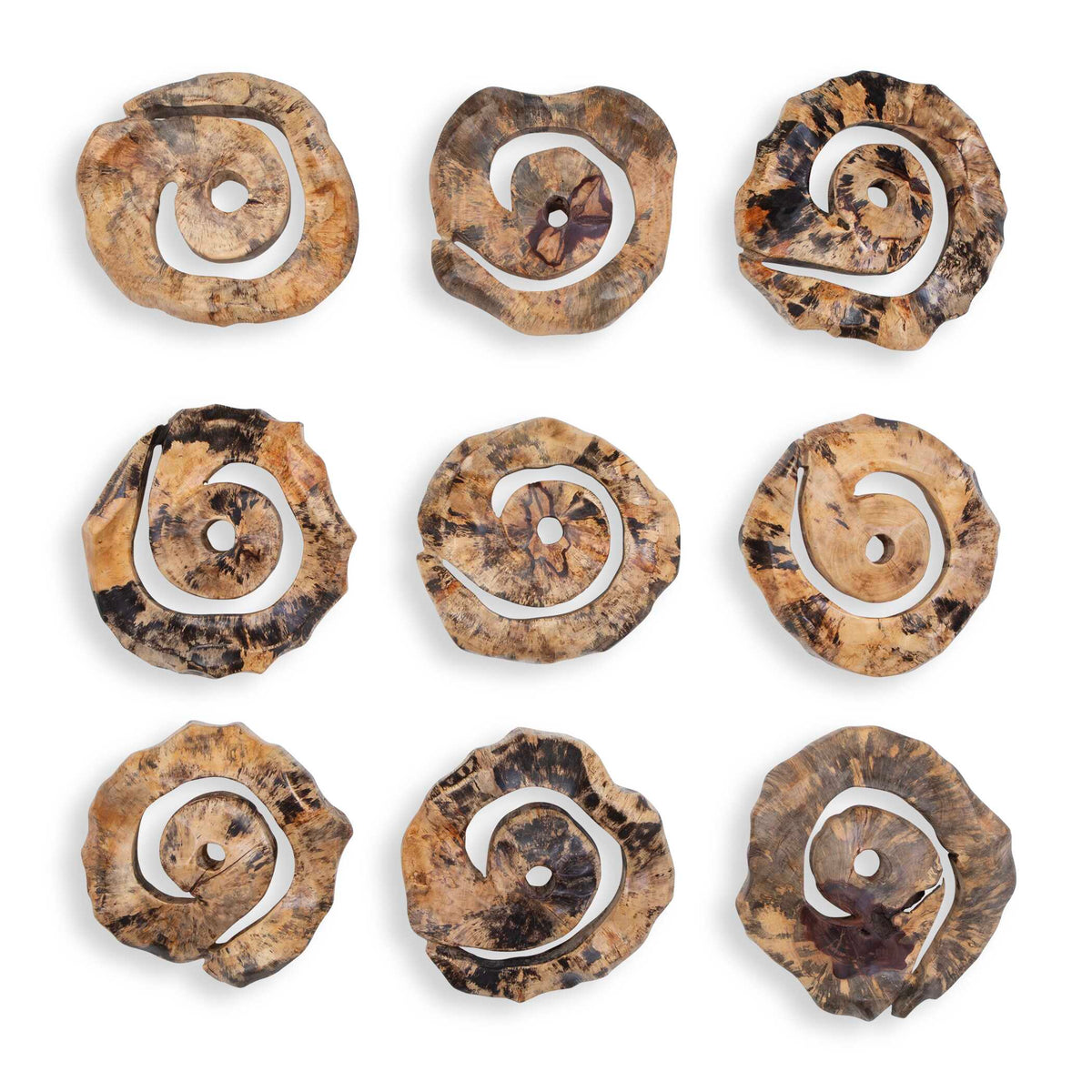 Corkscrew Wood Wall Decor Set/9