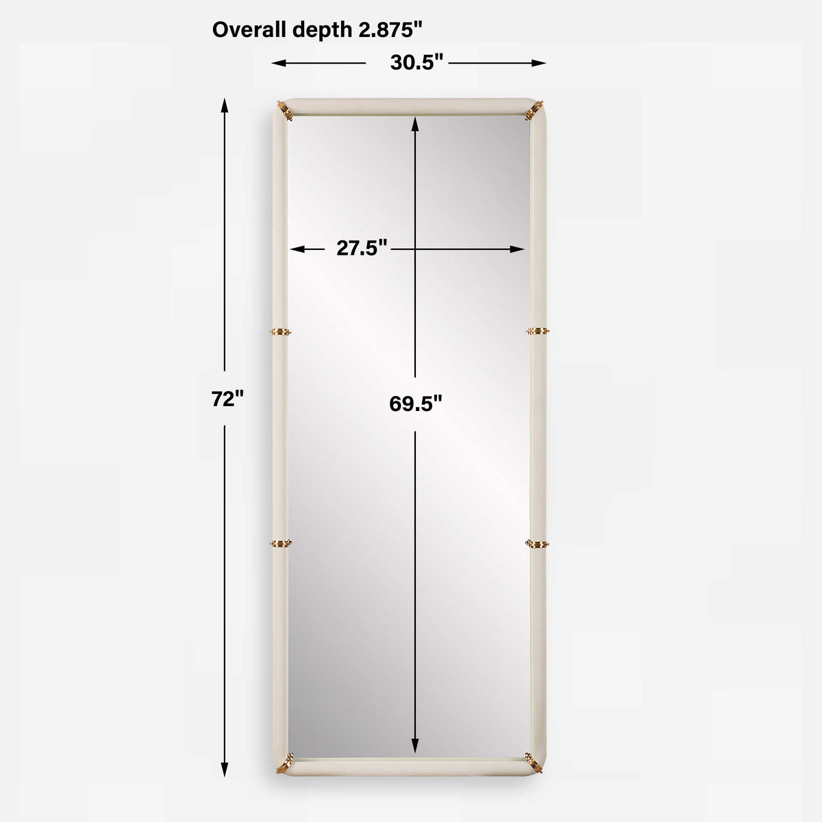 Cyprus White Dressing Mirror
