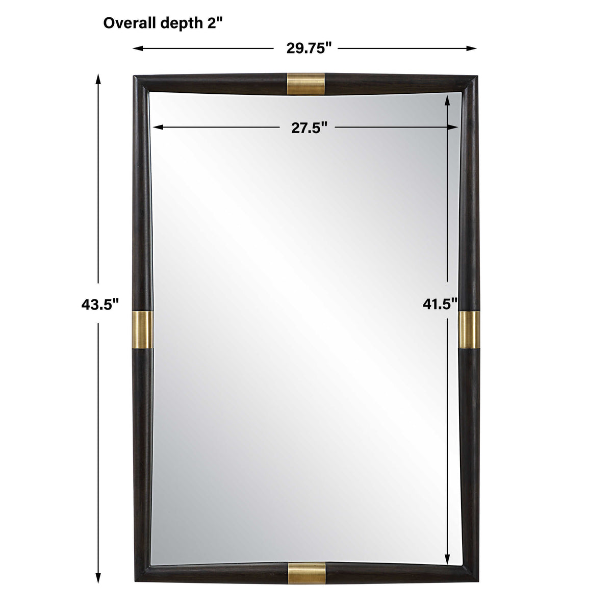 Larkin Dark Wood & Brass Mirror