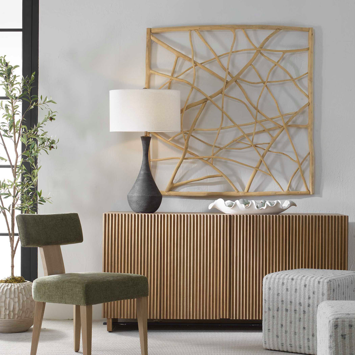 Tangled Up Outdoor Teak Wall Decor