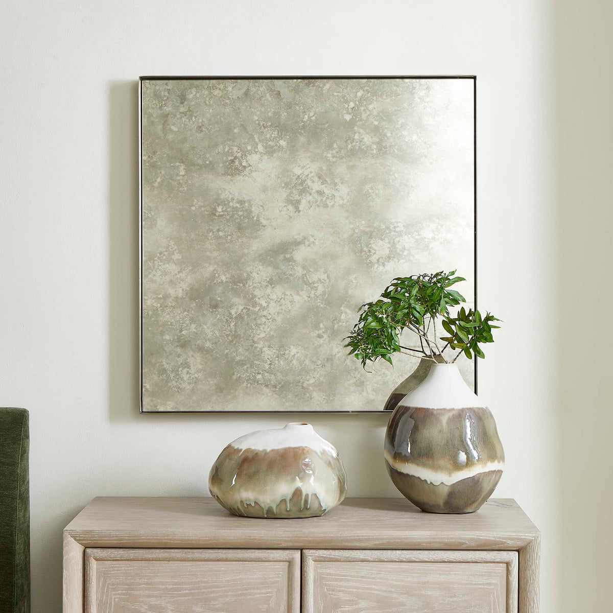 Fredric Square Antique Mirror