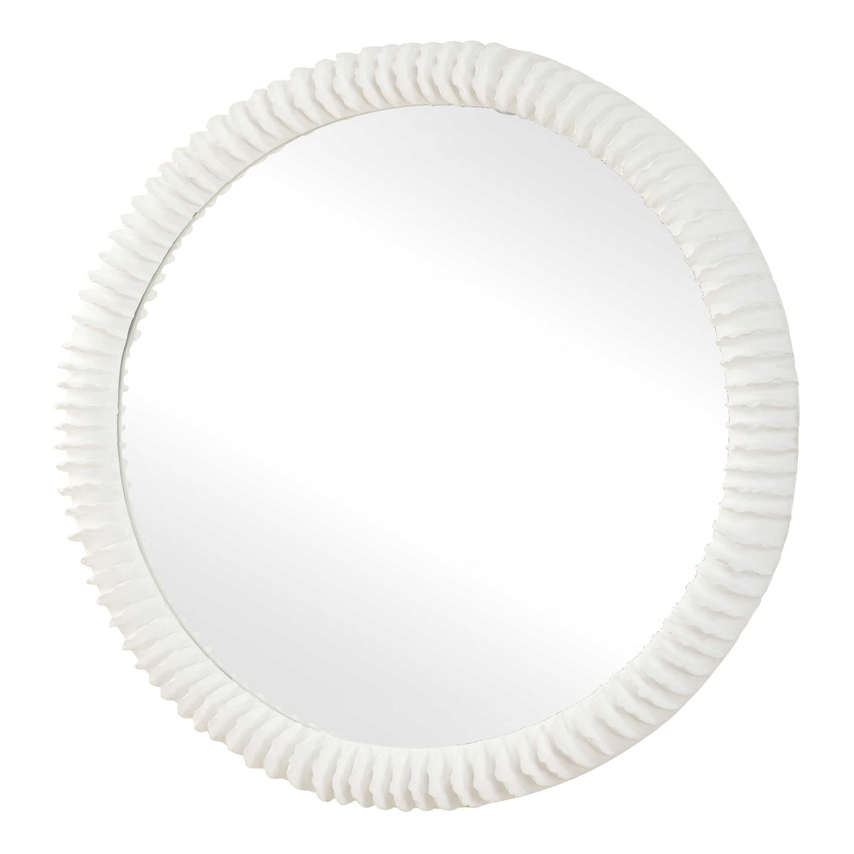Akiko White Round Mirror