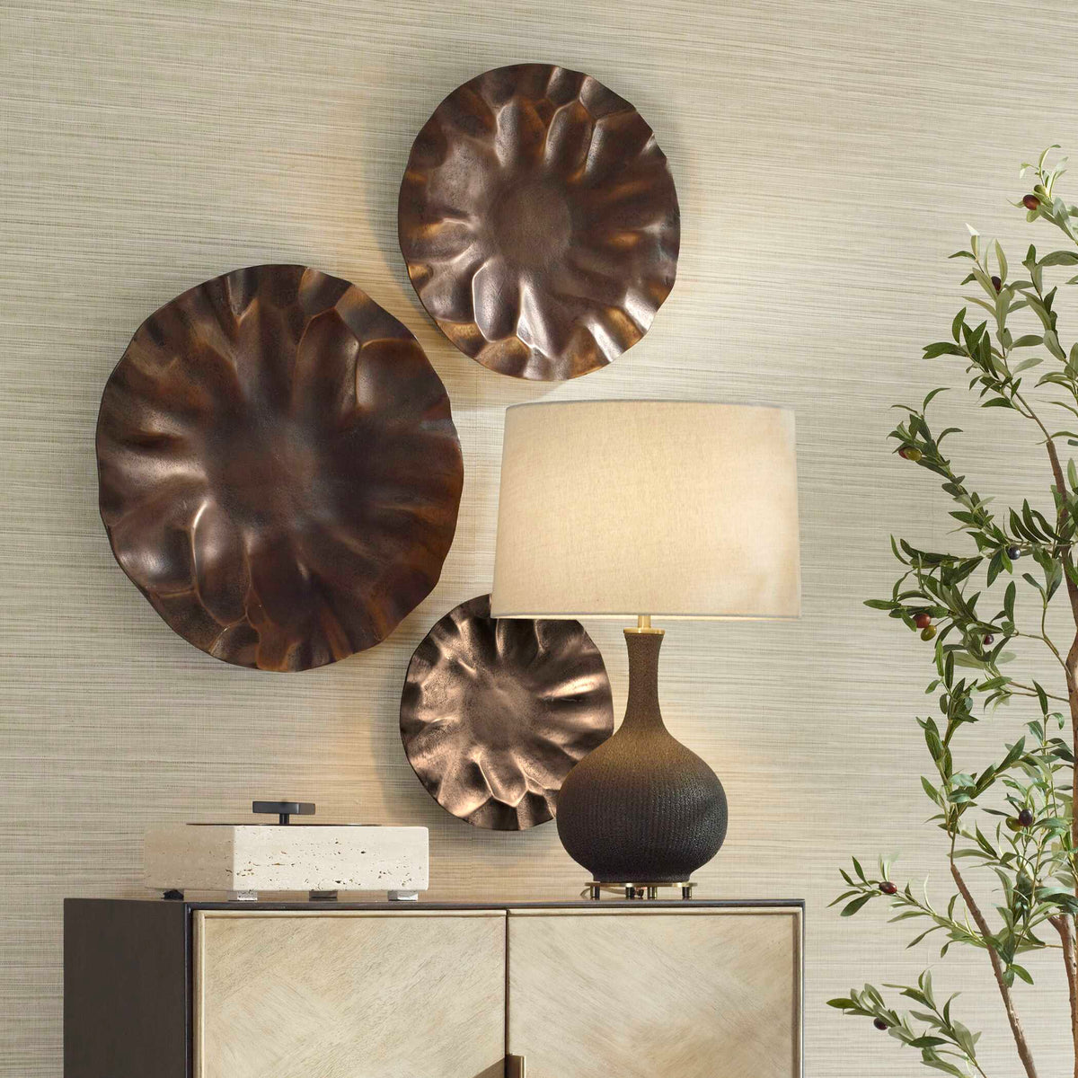 Peonia Outdoor Wall Art Set/3