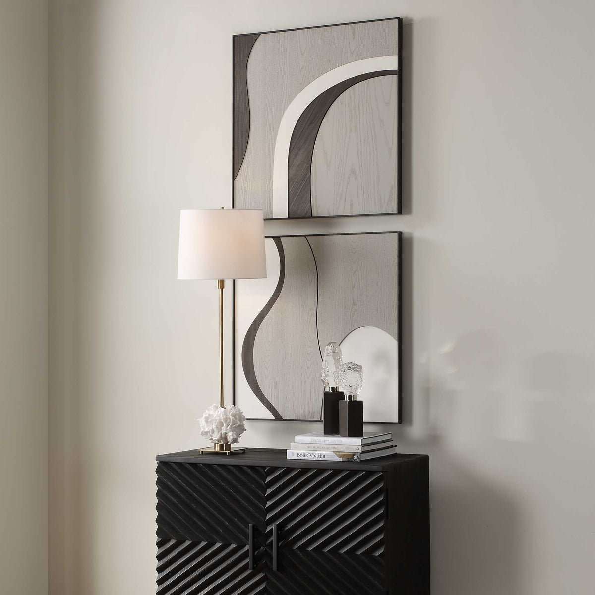 Joel Modern Wood Wall Art Set/2
