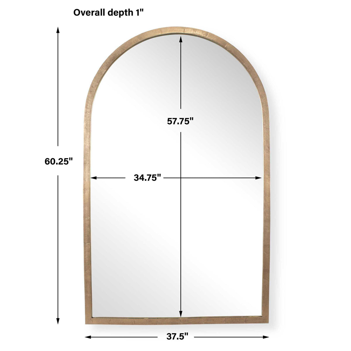 Vestry Antique Brass Arch Mirror