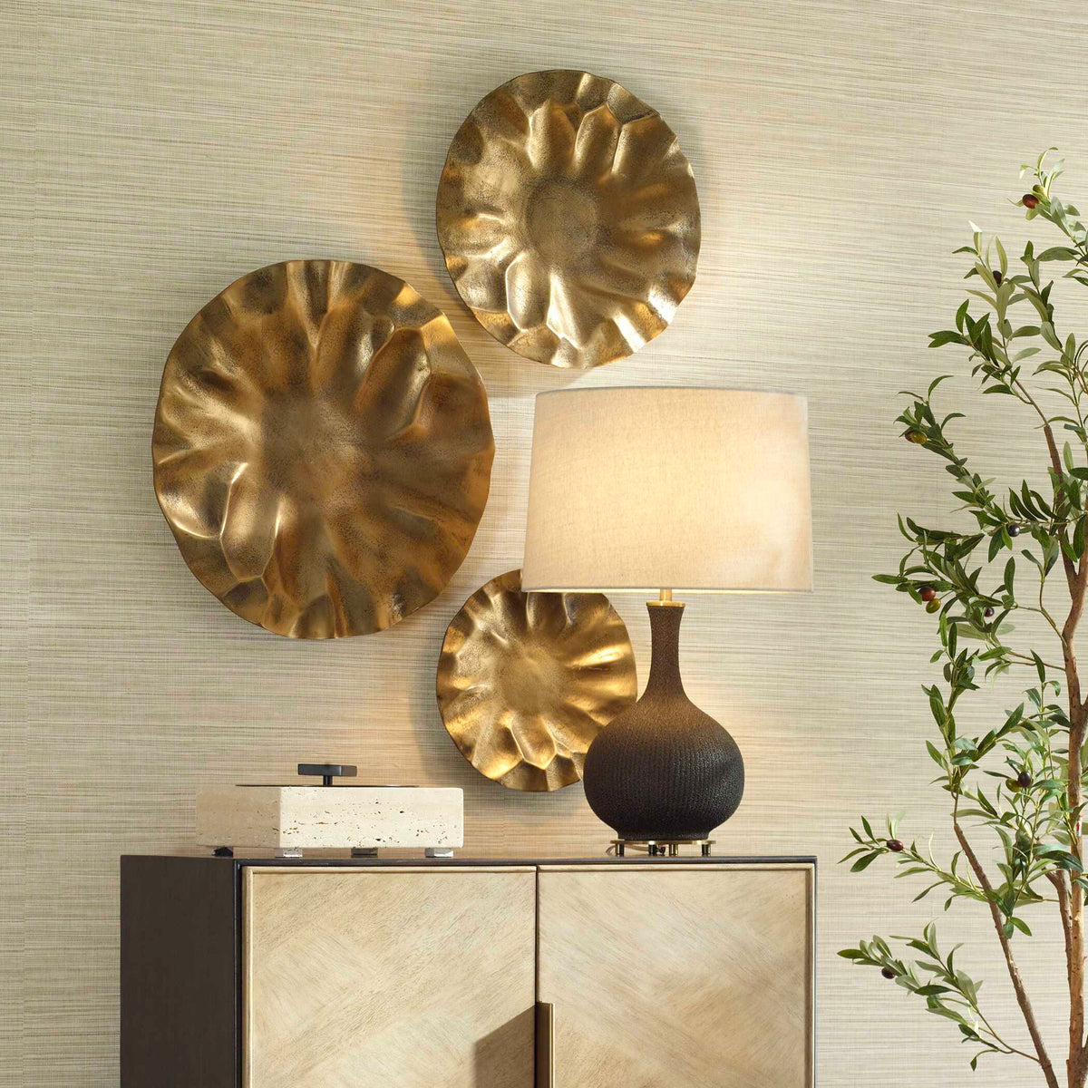 Peonia Outdoor Wall Art Set/3