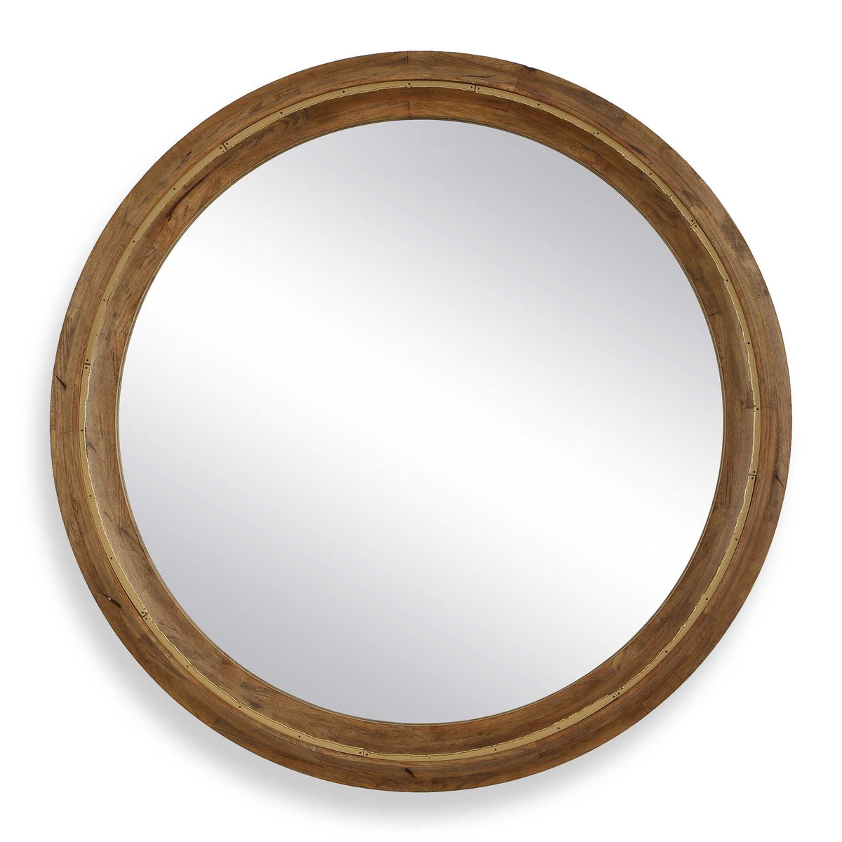 Frontier Round Wood Mirror