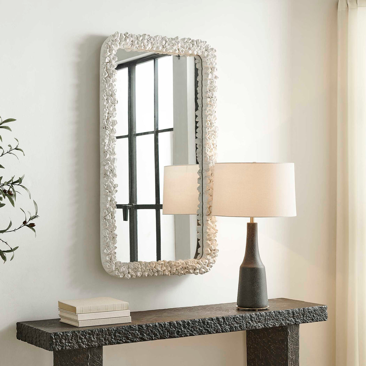 Barnacle Rectangular White Mirror