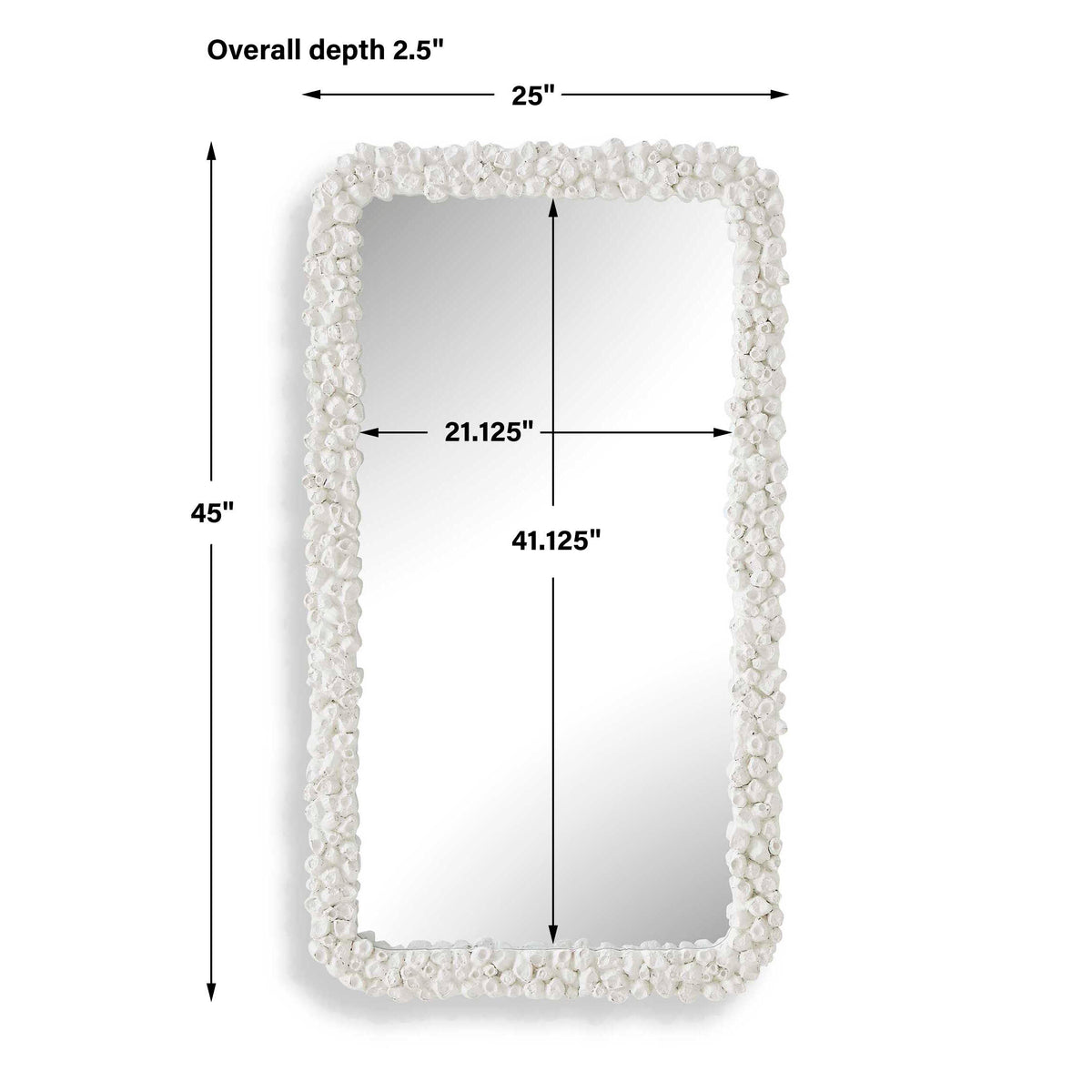 Barnacle Rectangular White Mirror