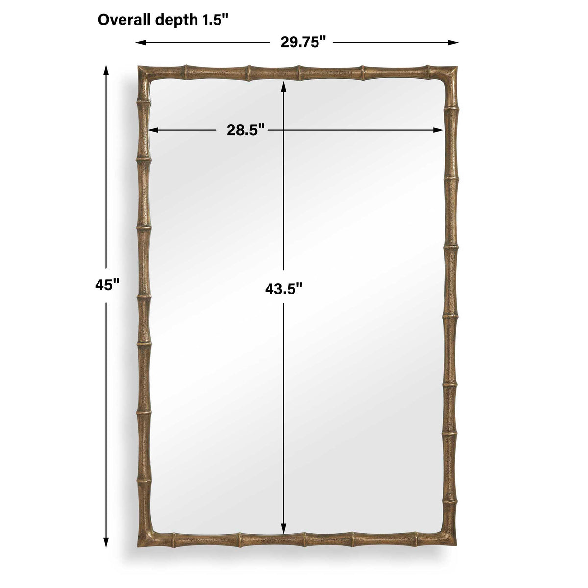 Brass Bamboo Rectangle Mirror