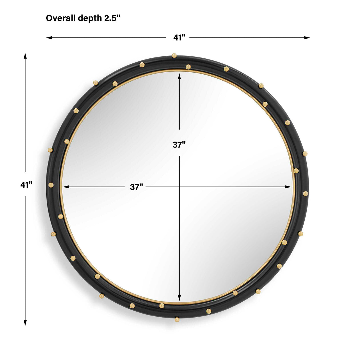 Helia Brass Round Mirror