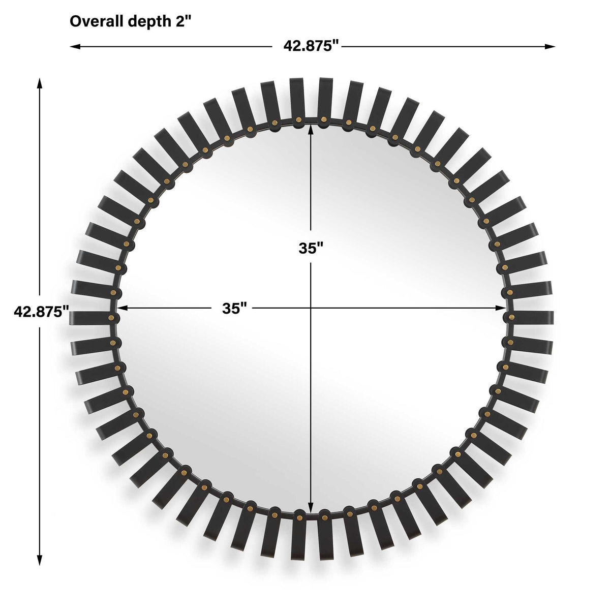 Jael Round Iron Bands Mirror