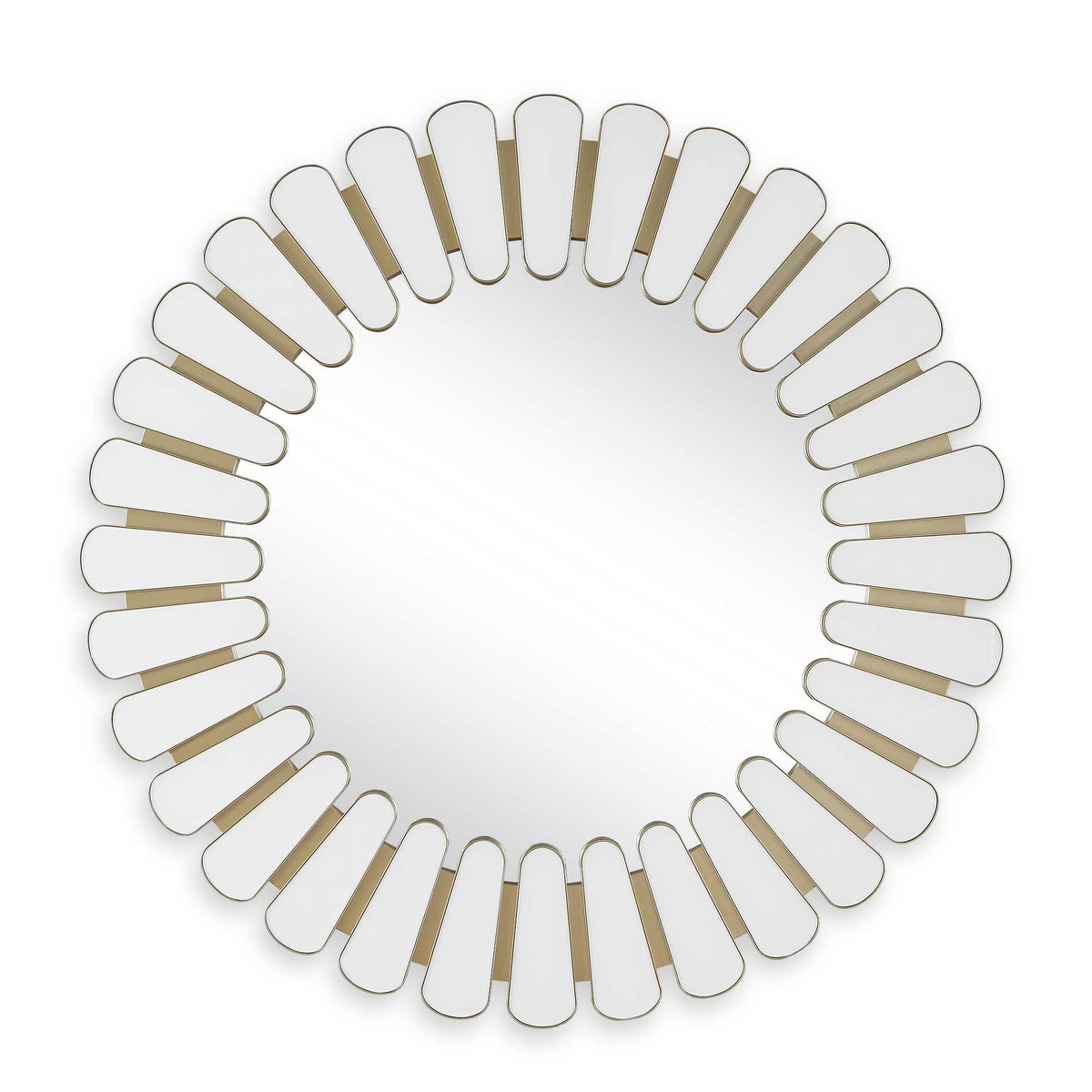 Miran White Glass Round Mirror