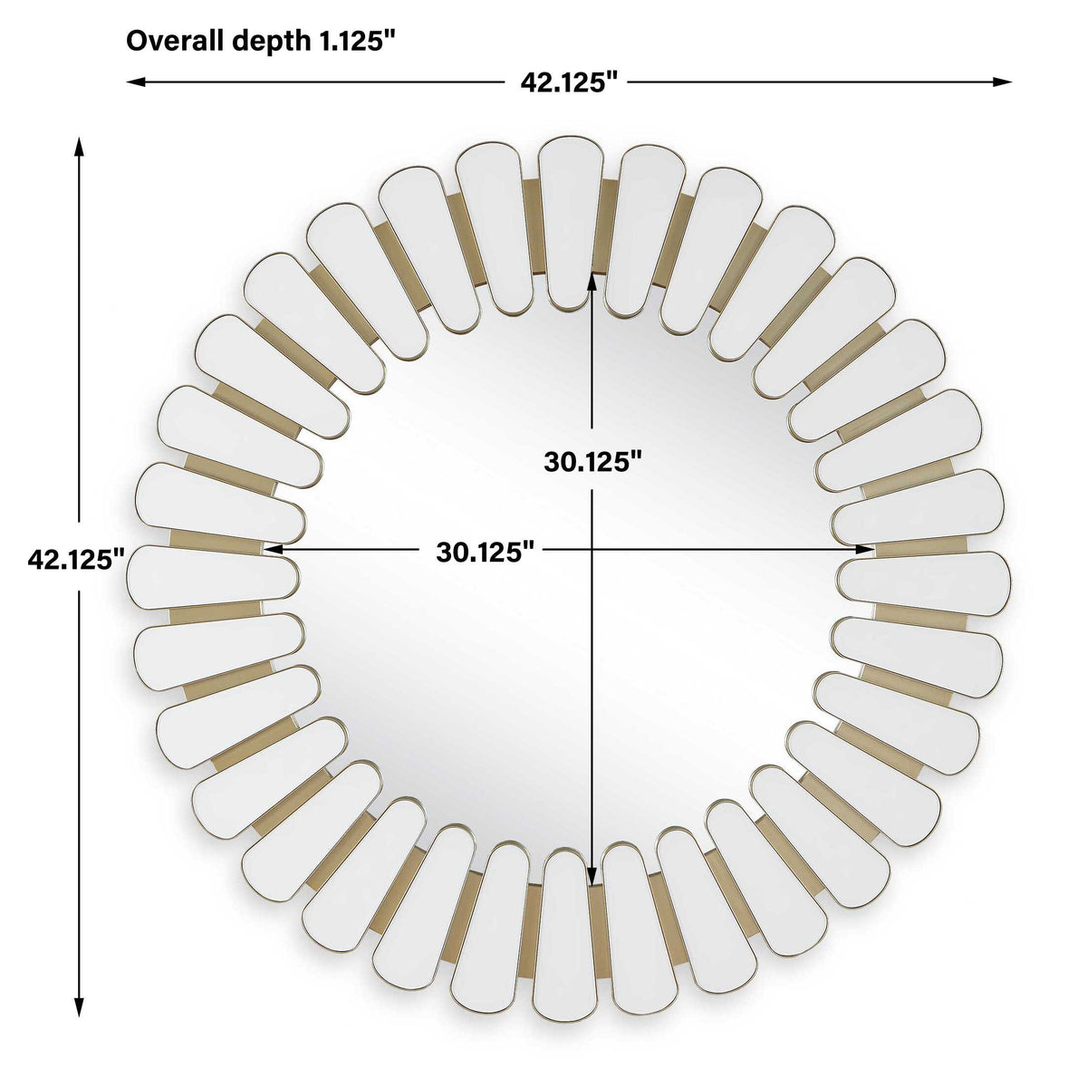 Miran White Glass Round Mirror
