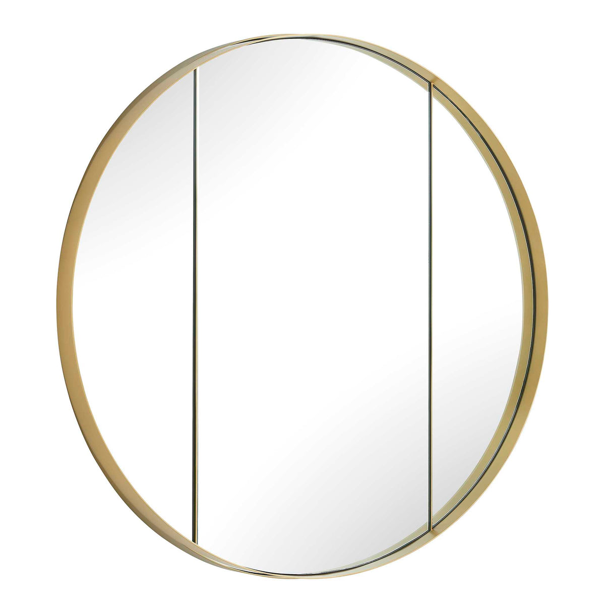 Amram Antique Brass Round Mirror