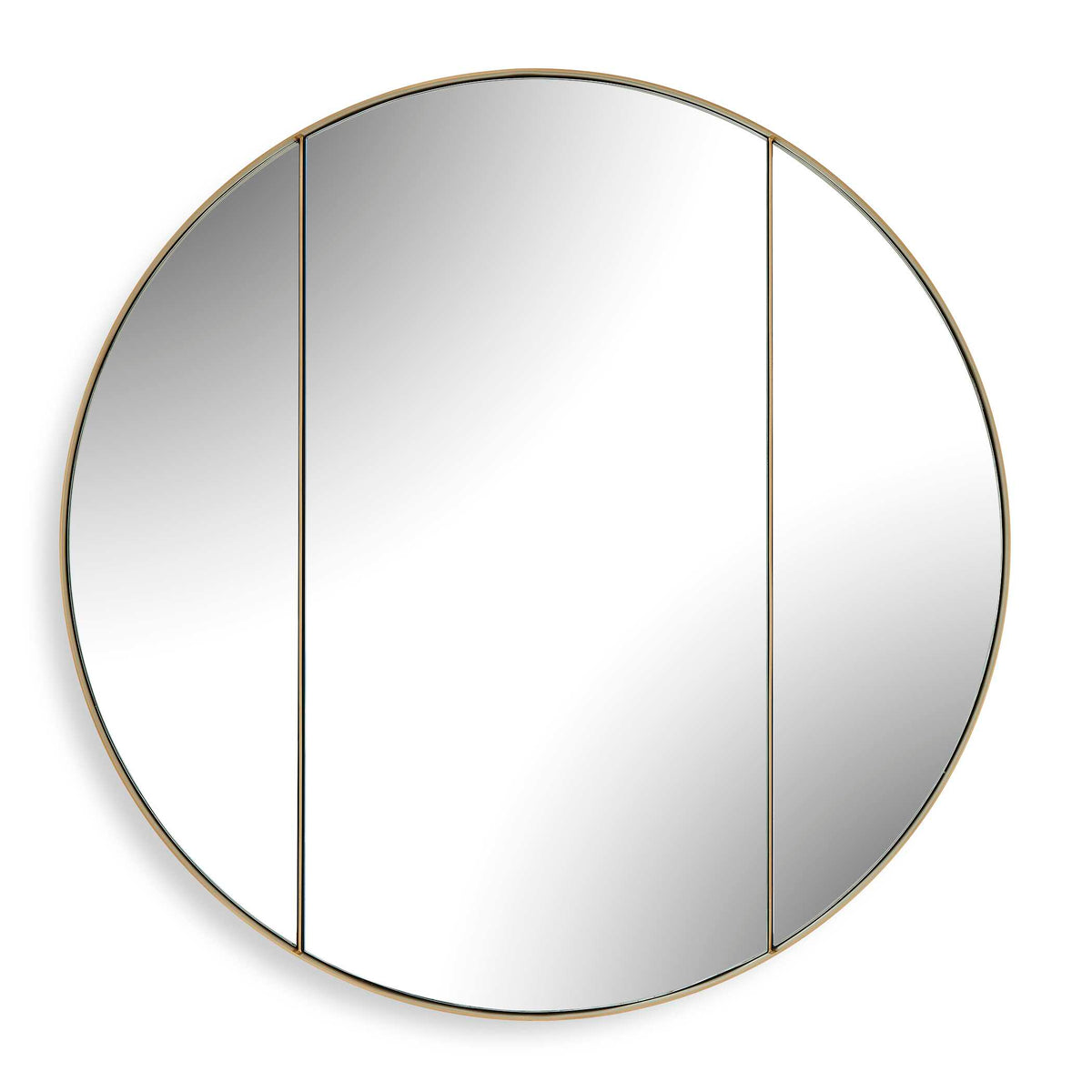 Amram Antique Brass Round Mirror