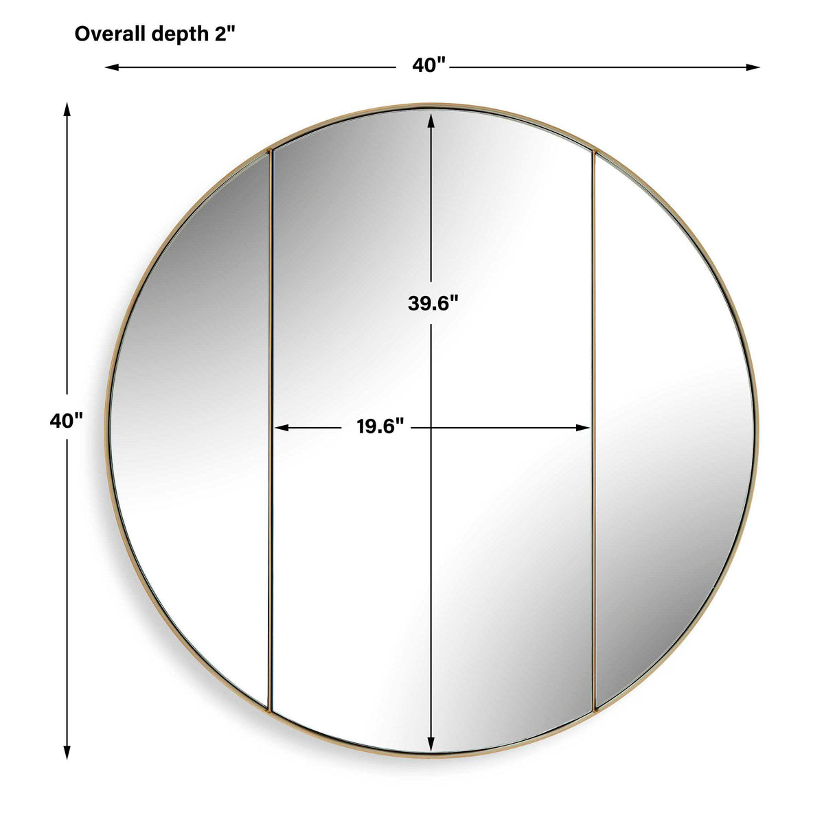 Amram Antique Brass Round Mirror