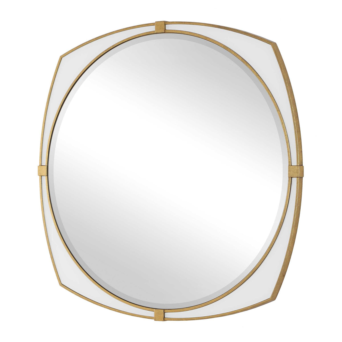Estella White Round Mirror
