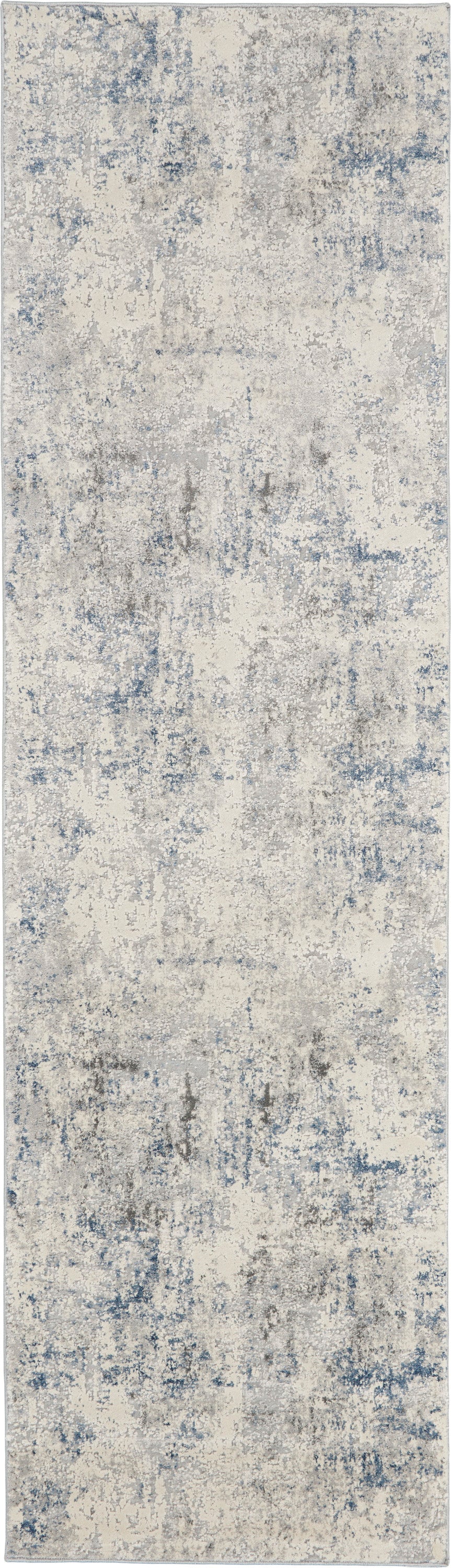 Rustic Textures RUS07 Ivory Grey Blue Rug