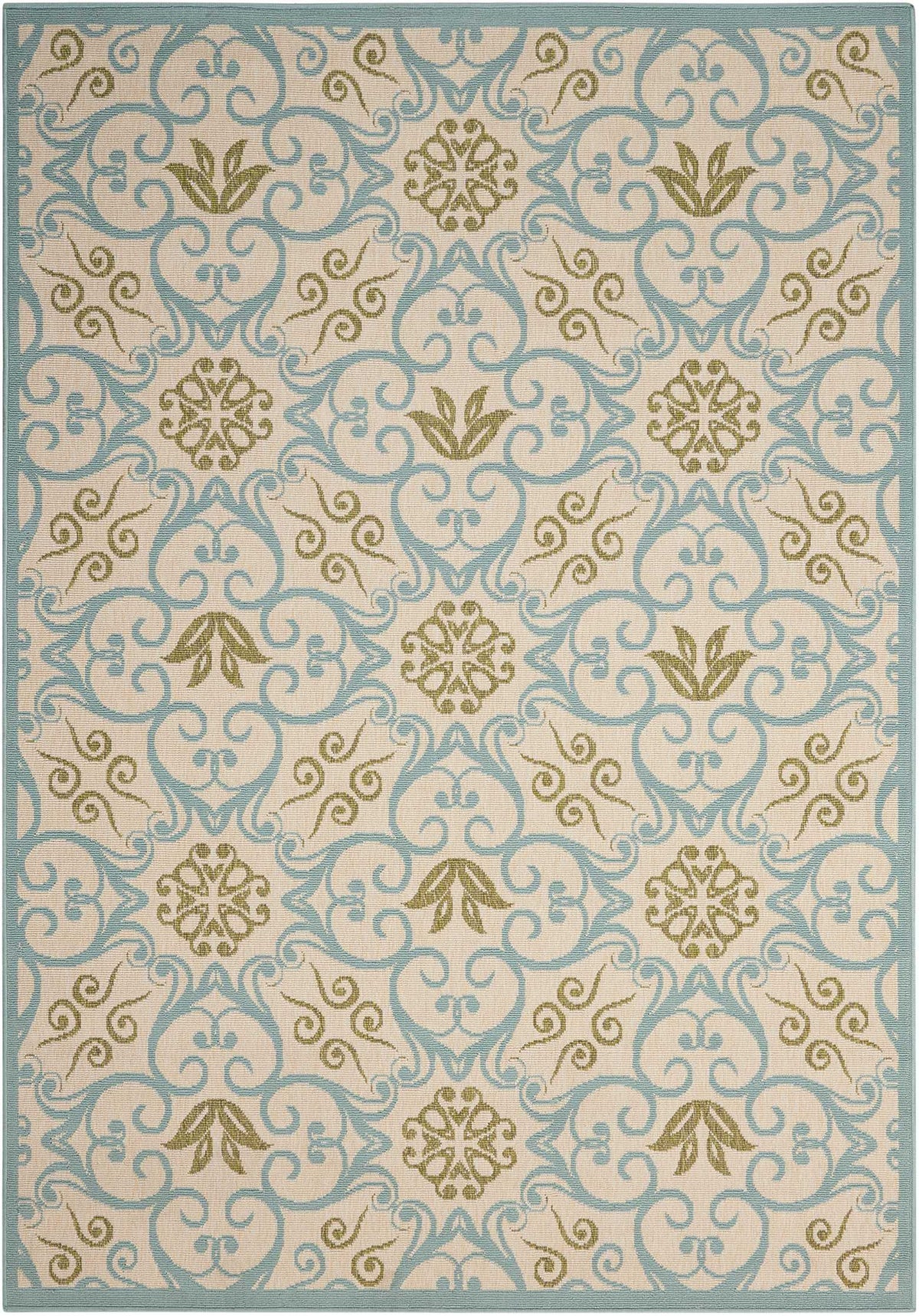 Caribbean CRB02 Ivory Blue Rug