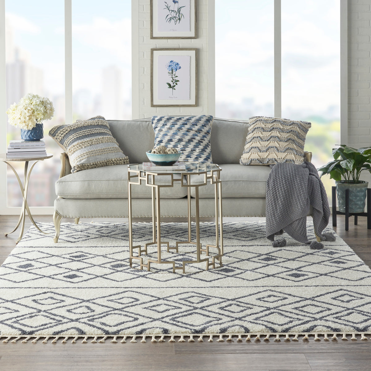 Serenity Shag SRS02 Ivory/Slate Rug