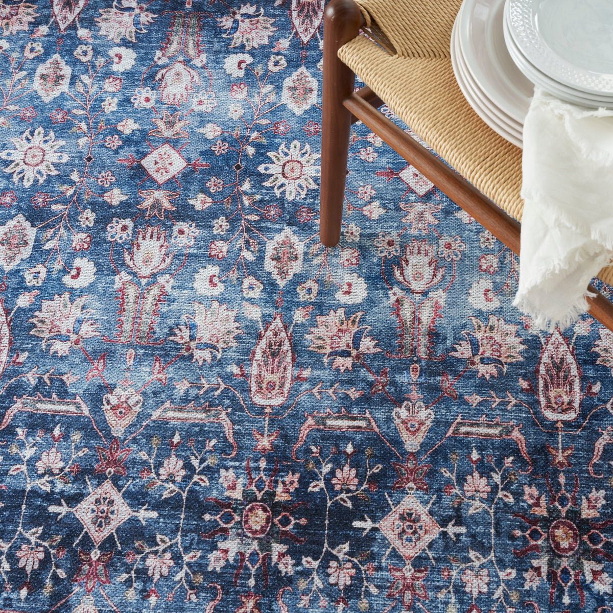 Grand Washables GRW06 Blue Brick Rug