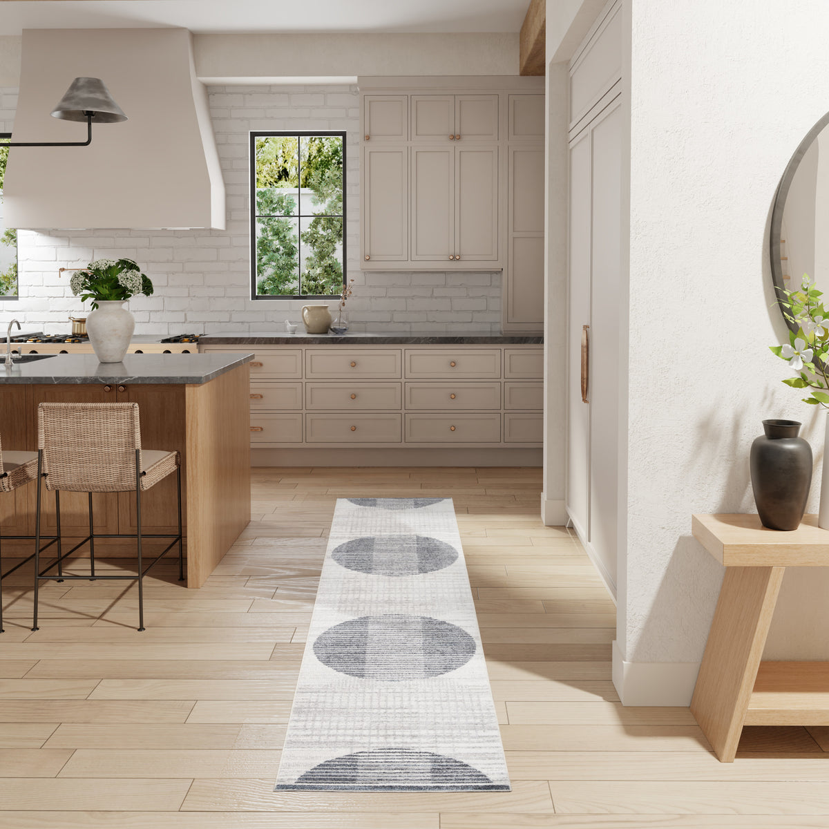Astra Machine Washable ASW03 Ivory Blue Rug