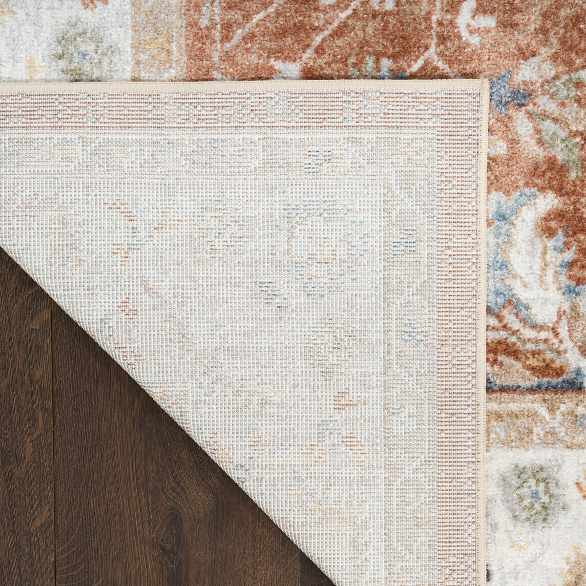 Astra Machine Washable ASW20 Rust Ivory Rug