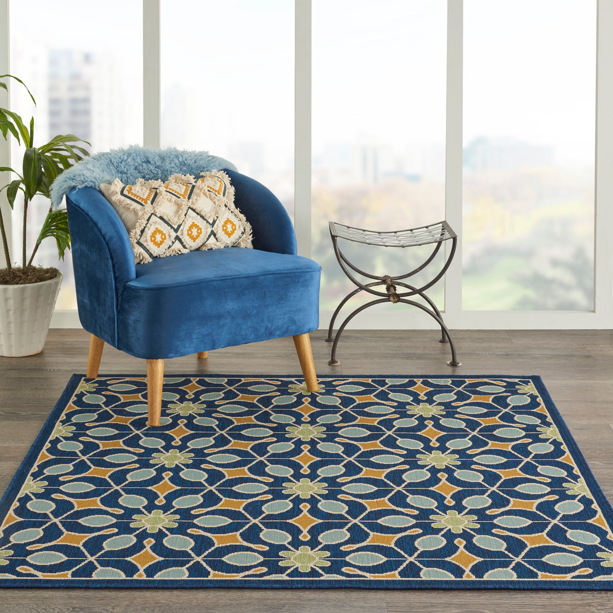 Caribbean CRB07 Navy Rug
